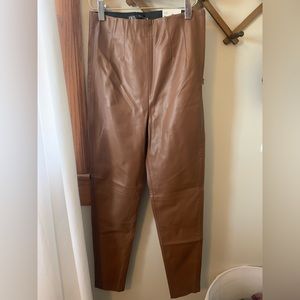 NWT Zara leather hi-rise leggings